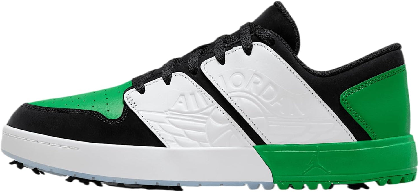Jordan NU Retro 1 G Golf Shoes (FZ4153-001, Black/University Red/Blue Tint/White)