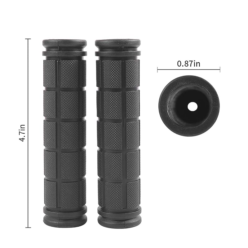 Bicycle Handlebar Grips 4 Pairs Non-Slip Rubber MTB BMX Kids Black - Variation: Non