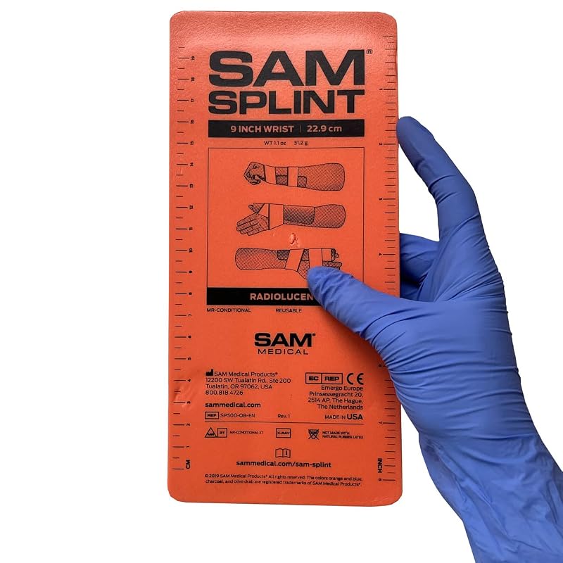 Small Flat Fold SAM Splint 9" x 4.25" - Moldable Aluminum Foam Immobilizer