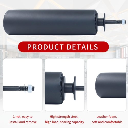CONBUT Single Leg Squat Roller / Nordic Hamstring Curl for Squat Rack Power Rack Attachments, Bulgarian Split Squat for Workout Equipment Home Gym Accessories（Foam diameter 4.3" / 110mm , for 5/8" / 16mm aperture)
