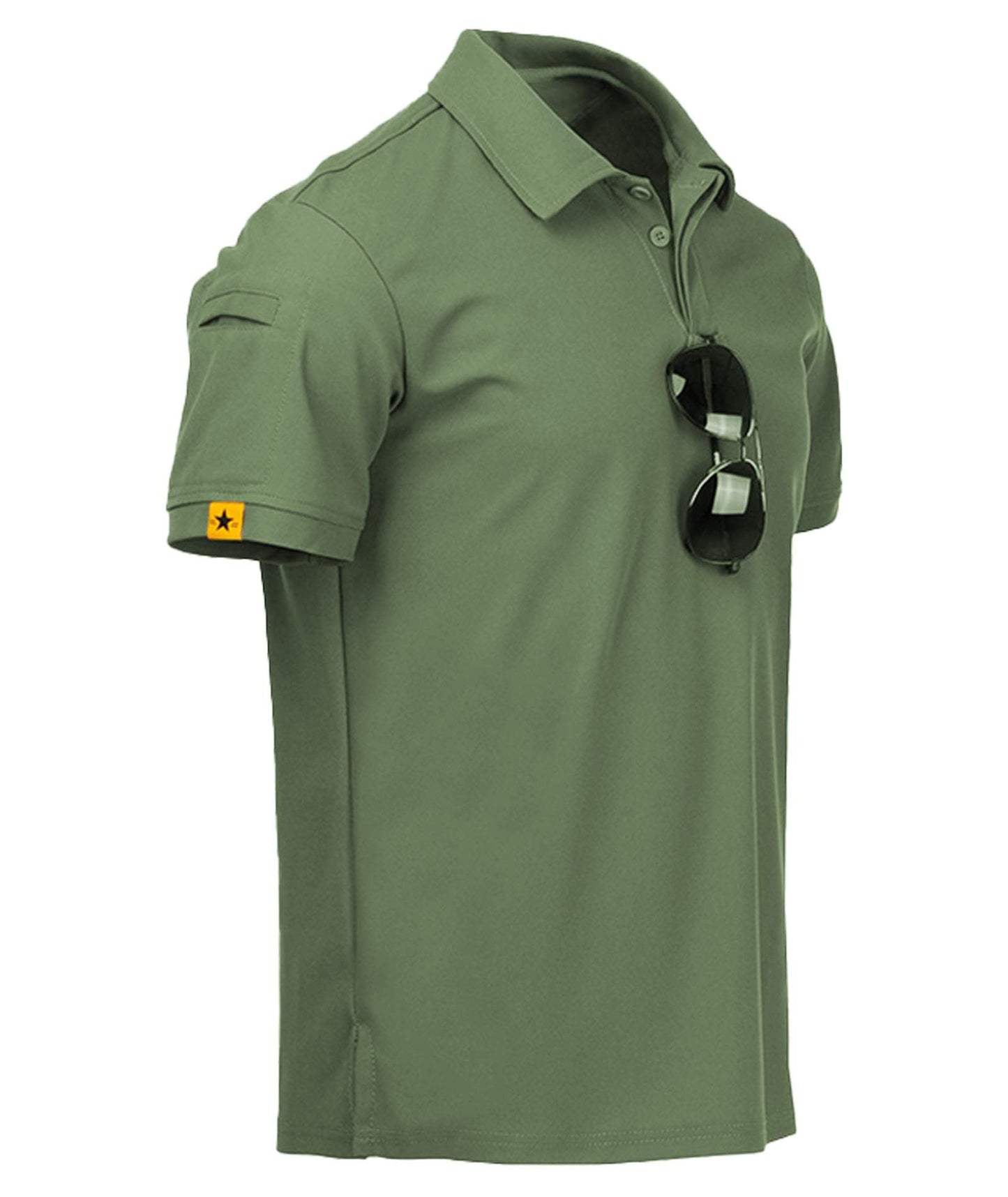 ZITY Mens Polo Shirt Short Sleeve Sports Tactical T-Shirt Athletic Golf Polos Daily Casual Stylish Collared Shirts for Men Green 5X-Large