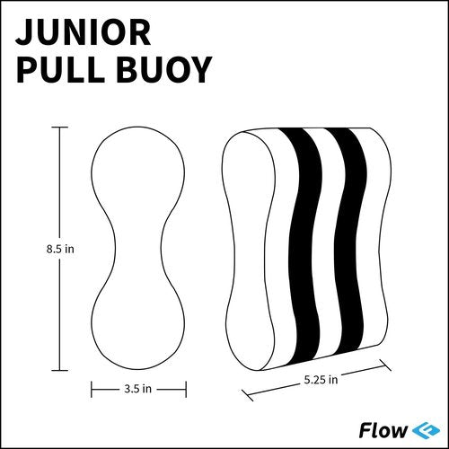 Flow Swim Gear Training Pull Buoy - Pull Float for Pool Lap Swimming in Adult and Junior Sizes (Blue/Black, Adult)