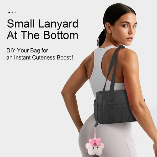 Cysiyu Mini Gym Bag for Women Girls Small Gym Bag with Wet Compartment and Coin Wallet, Puffer Mini Duffle Bag for Workout, Travel, Sport