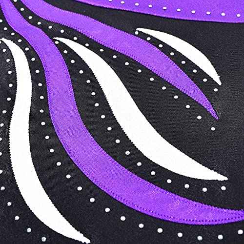 BAOHULU Gymnastics Leotards for Toddler Girls Long Sleeve Sparkle Stripes Tank Biketards Dance Unitards