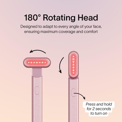 Solawave 4-in-1 Red Light Therapy Wand for Face & Neck | Beauty Device with Galvanic Current, Massager & Warmth | Anti-Aging, Wrinkle Reduction, Skin Tightening, Depuffing & Rejuvenation (Rose Gold)