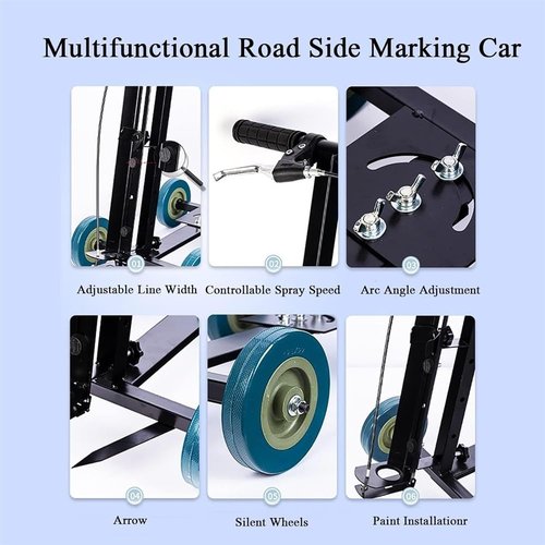 YOGAYE Multifunction Line Marking Machine,Marking Tools,Lane Marking Applicator,Paint Line Striping Equipment,Straight,Arc,and Round Can Be Adjusted