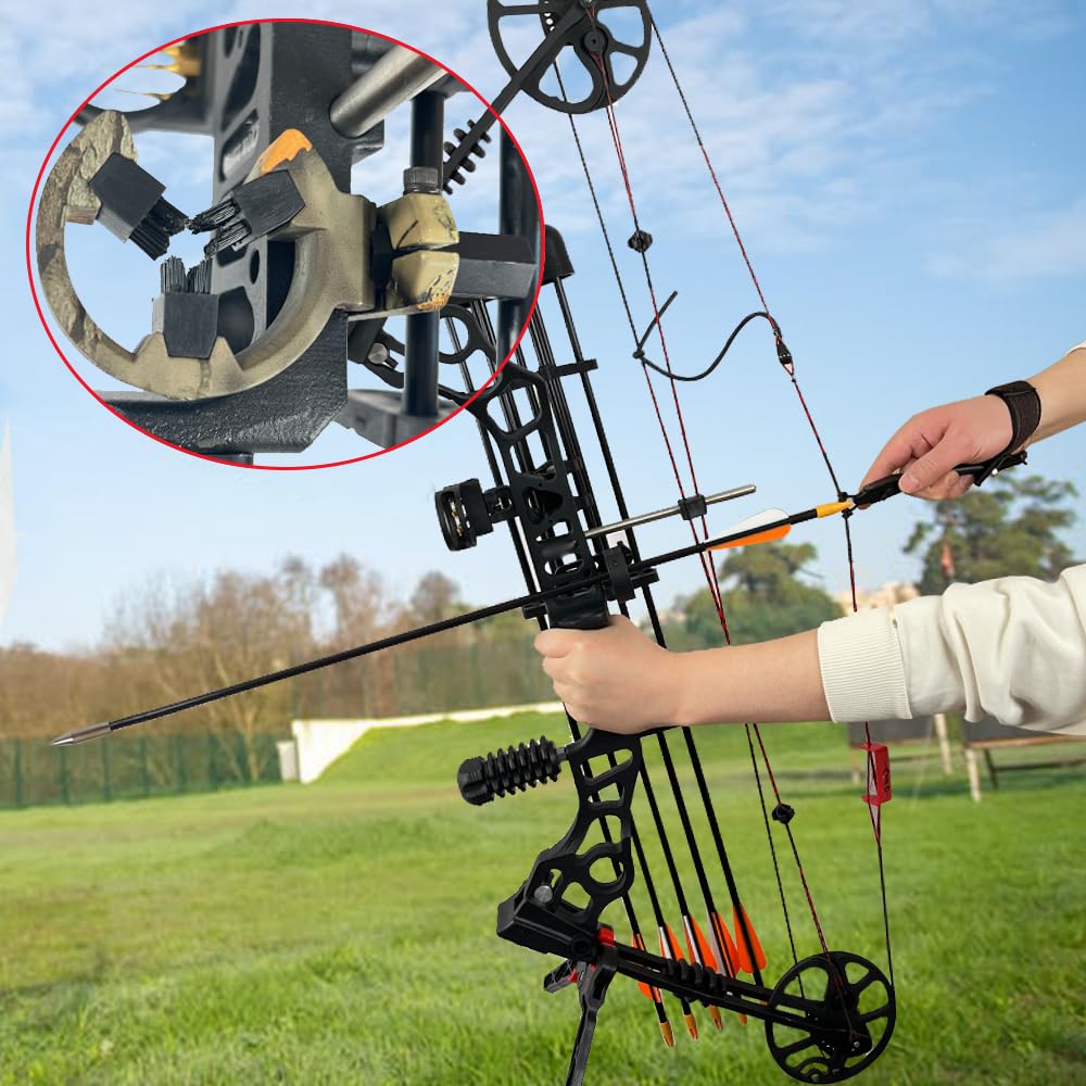 - QI HUO JU - Archery Arrow Rest Capture Brush Whisker Biscuit Arrow Rest for Compound Bow/Recurve Bow Hunting Targeting Right & Left Hand (Camo)
