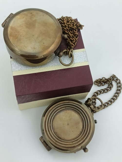 Decor&More to My Grandson Brass Prayer Compass with Wooden Box Religious Gift for Men, Graduation Gift Hiking & Traveling