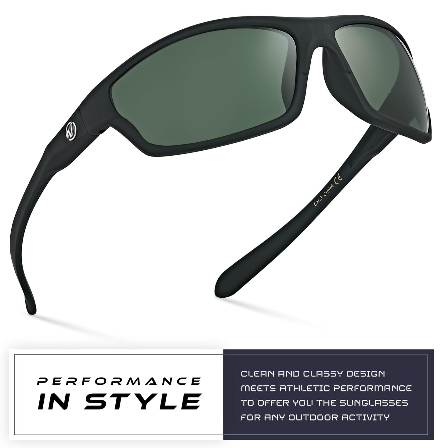 Nitrogen Polarized Wrap Around Sport Sunglasses for Men Women UV400 Driving Fishing Running Sun Glasses