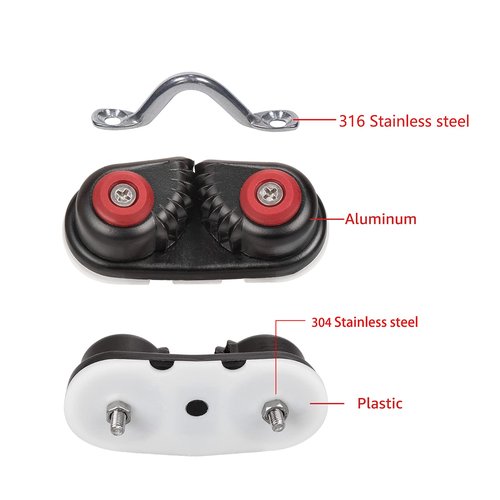 GANGUOLA Cam Cleat, Rope Cleat, Ball Bearing Fast Entry Cam Cleat for Line Sizes Upto 5/8-Inch, Aluminum, Sailing Sailboat Kayak Canoe Dinghy Accessories