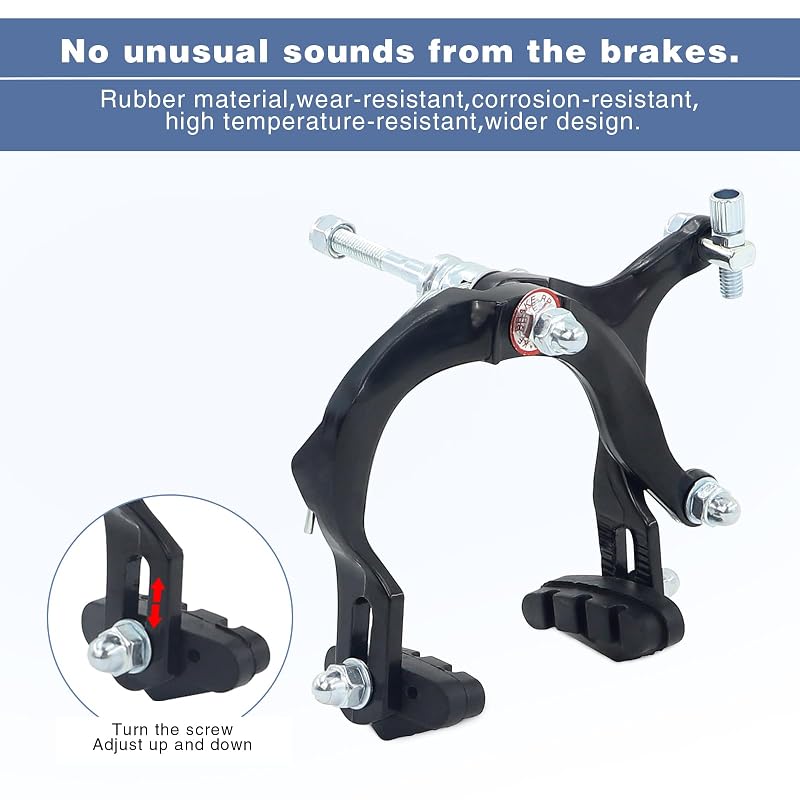 WEEROCK Caliper Brake Set Front & Rear - Aluminum Levers, C Brake for Kids BMX & City Bikes (Variation: Caliper Brake Set/ Black)