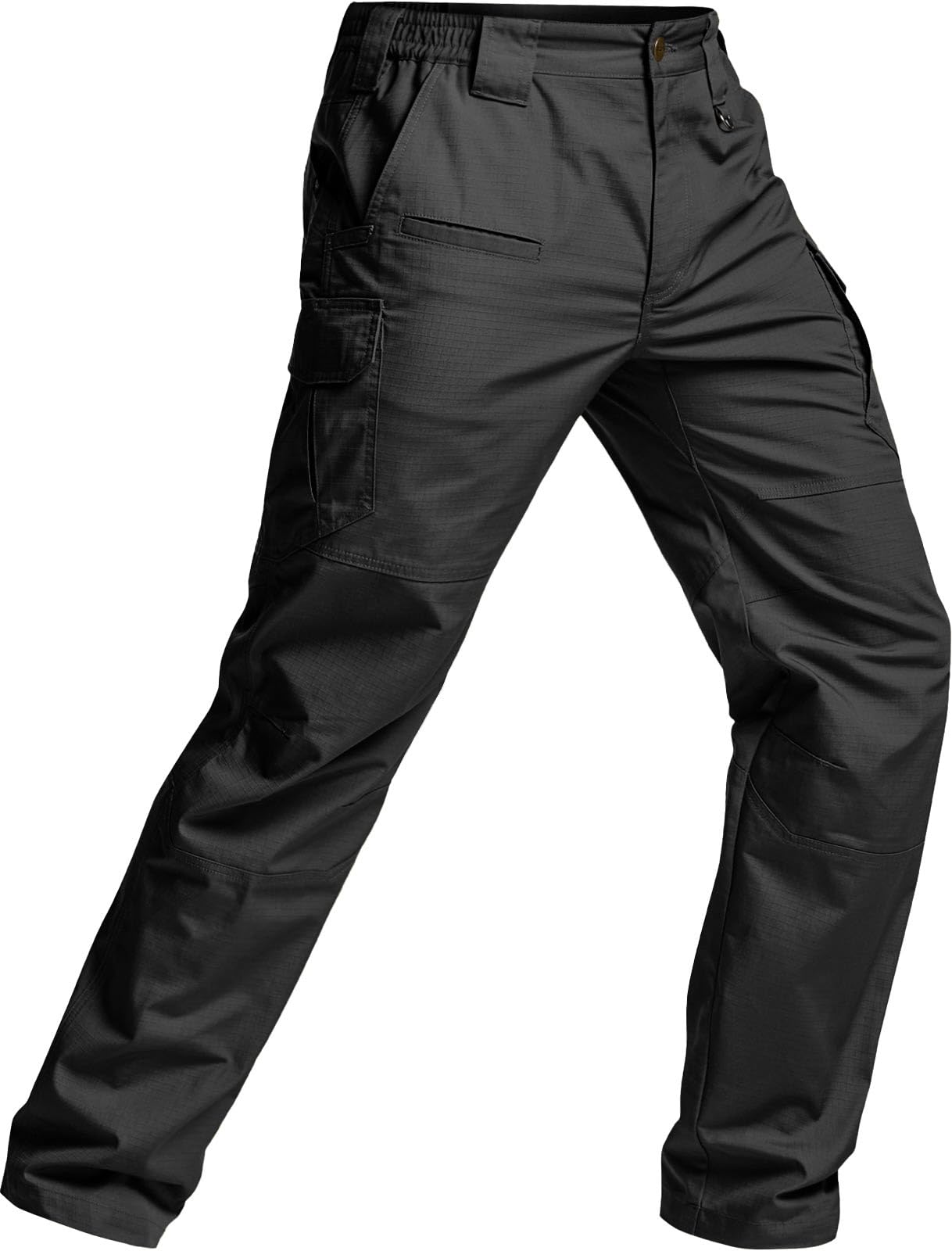 CQR Men's Tactical Pants, Water Resistant Ripstop Cargo Pants, Lightweight EDC Work Hiking Pants, Outdoor Apparel, Raider Mag Pocket Black, 44W x 32L