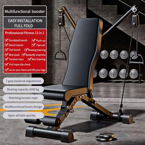 Adjustable Weight Bench for Home Gym – Foldable Strength Training Bench Press with Resistance Bands, 600lb Capacity, 7-Level Incline/Decline – Full Body Workout Equipment for Men & Women