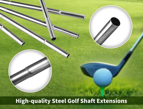 Hateenru 5PCS Golf Club Extensions Steel Shaft Iron Length Extension Kit Repair Replacement, Silver