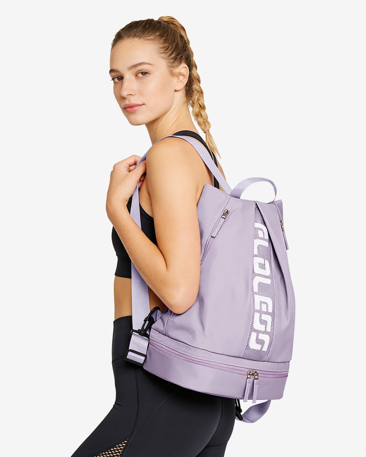 VENATIN Gym Backpack for Women with Shoe Compartment, Sport Backpack Casual Daypack for Girls, Small Cheer Bag Outdoor Leisure, Purple