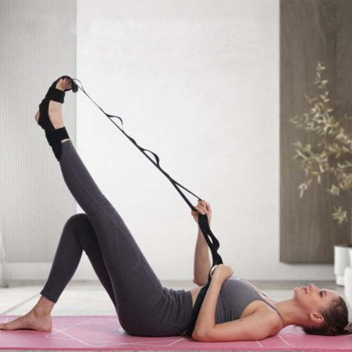 Izzila Stretching Strap with Loops and Detachable Foot - Yoga Straps for Stretching，Gymnastics, And Flexibility Training, Recovery and Increasing Mobility (Black)