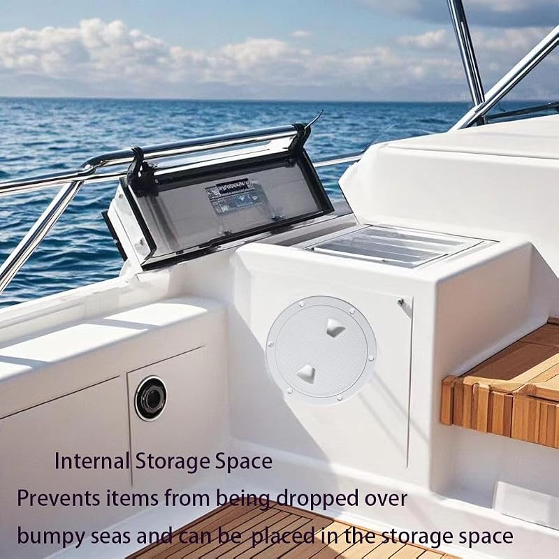 2 Pcs Boat Hatch 4" 6" 8" Round Non-Slip Inspection Hatch,Deck Plates for Boats,Detachable Cover, Suitable for Ships, RV, Outdoor Facilities,ABS Plastic,Attached Screw
