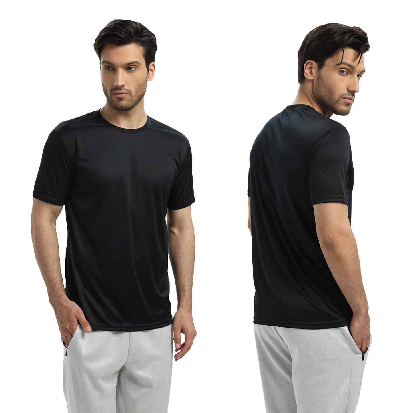 SUGARNO Men's T-Shirts,5 Packs Quick Dry Short Sleeve T-Shirt Lightweight Workout T Shirts for Gym,Athletic,Running(Medium)