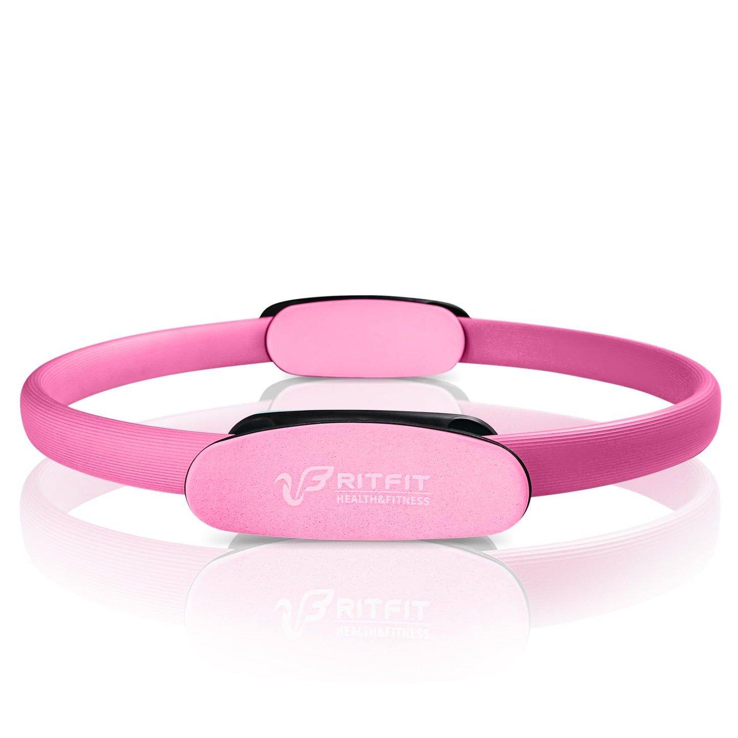 RitFit Pilates Ring Circle - 14 Inch Magic Fitness Circle for Toning Inner & Outer Thighs, Bonus Workout Guide Included (Pink)
