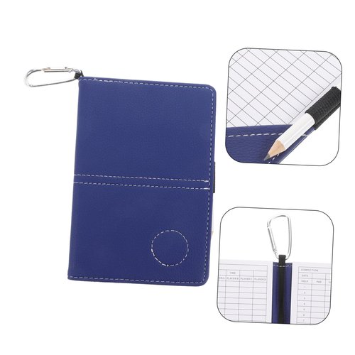 POPETPOP 1set Pu Leather Golf Scorebook with Pencil Stylish Golf Score Keeper Portable Score Card Holder for Course Practice Ranges Elegant Design for Enthusiasts