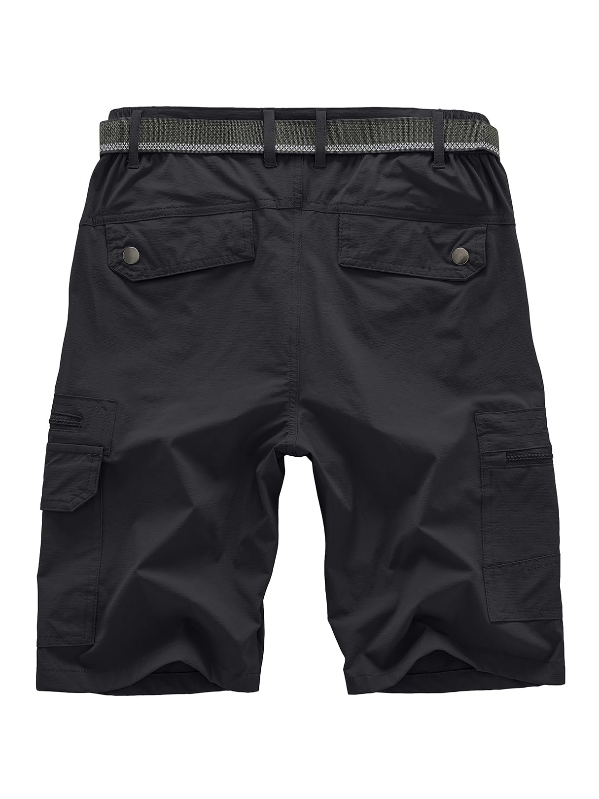 Jessie Kidden Mens Outdoor Casual Expandable Waist Lightweight Water Resistant Quick Dry Fishing Hiking Shorts #6222-Black,42