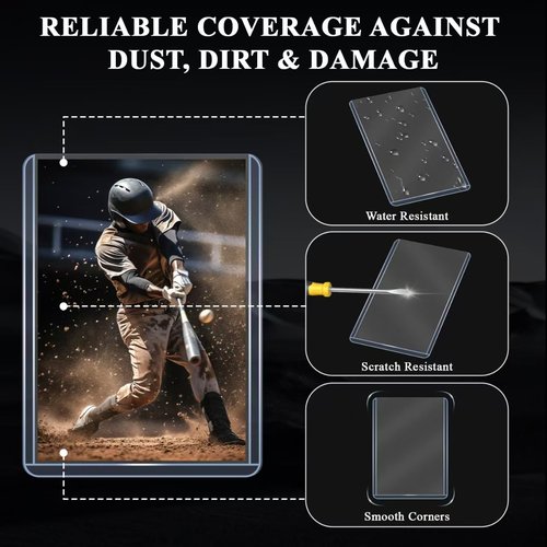 Top Loaders for Cards, 3"x4" Toploaders for Cards, 200 Pcs Card Sleeves Hard Plastic, Collectible Trading Card Ptotective Sleeves, Card Protectors Hard Plastic for Baseball, Football and Game Cards.