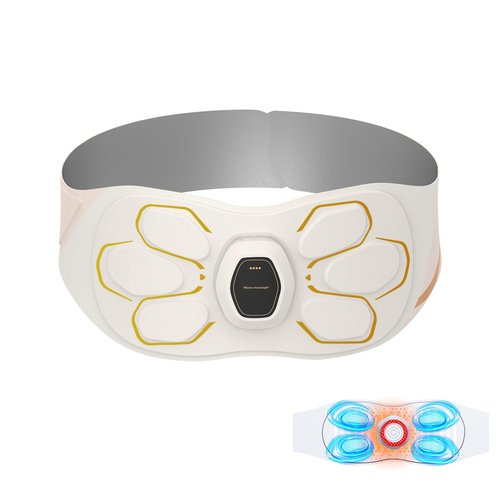 Lower Back Massager with Heat for Pain Relief Deep Tissue, Heated Ab Toner Belt for Stomach Smooth & Firming, Helps Reduce Belly Fat & Cellulite & Tone abs, ab Machine for Stomach Workout at Home