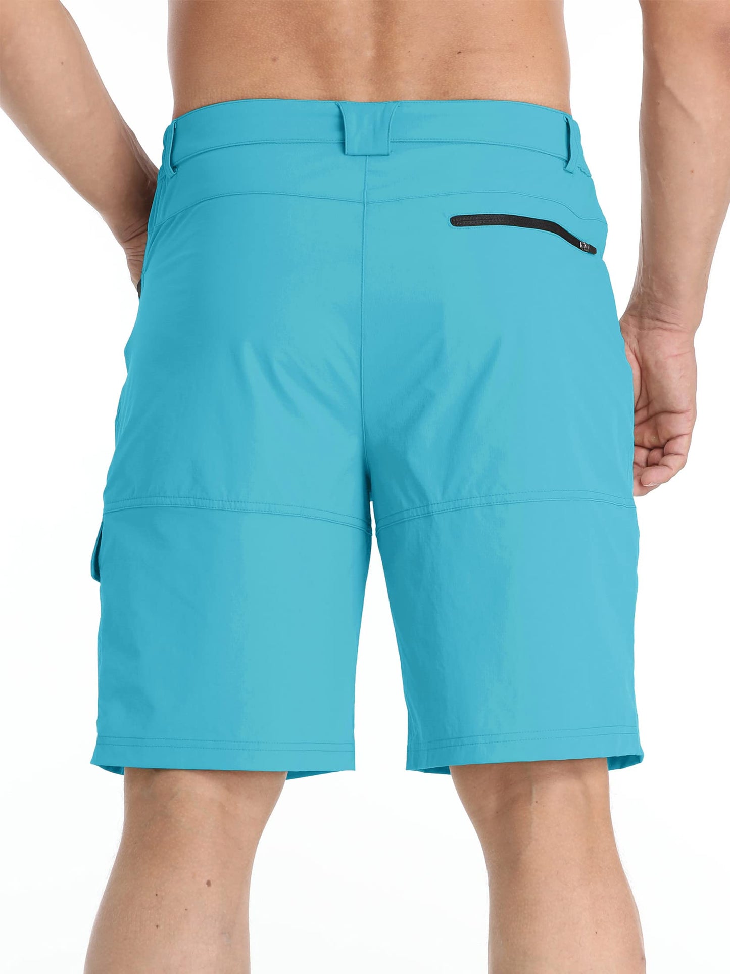 TACVASEN Shorts for Men Hiking Outdoor Shorts Quick Dry Casual Breathable Fishing Golf Dress Cargo Summer Shorts Ice Blue 38