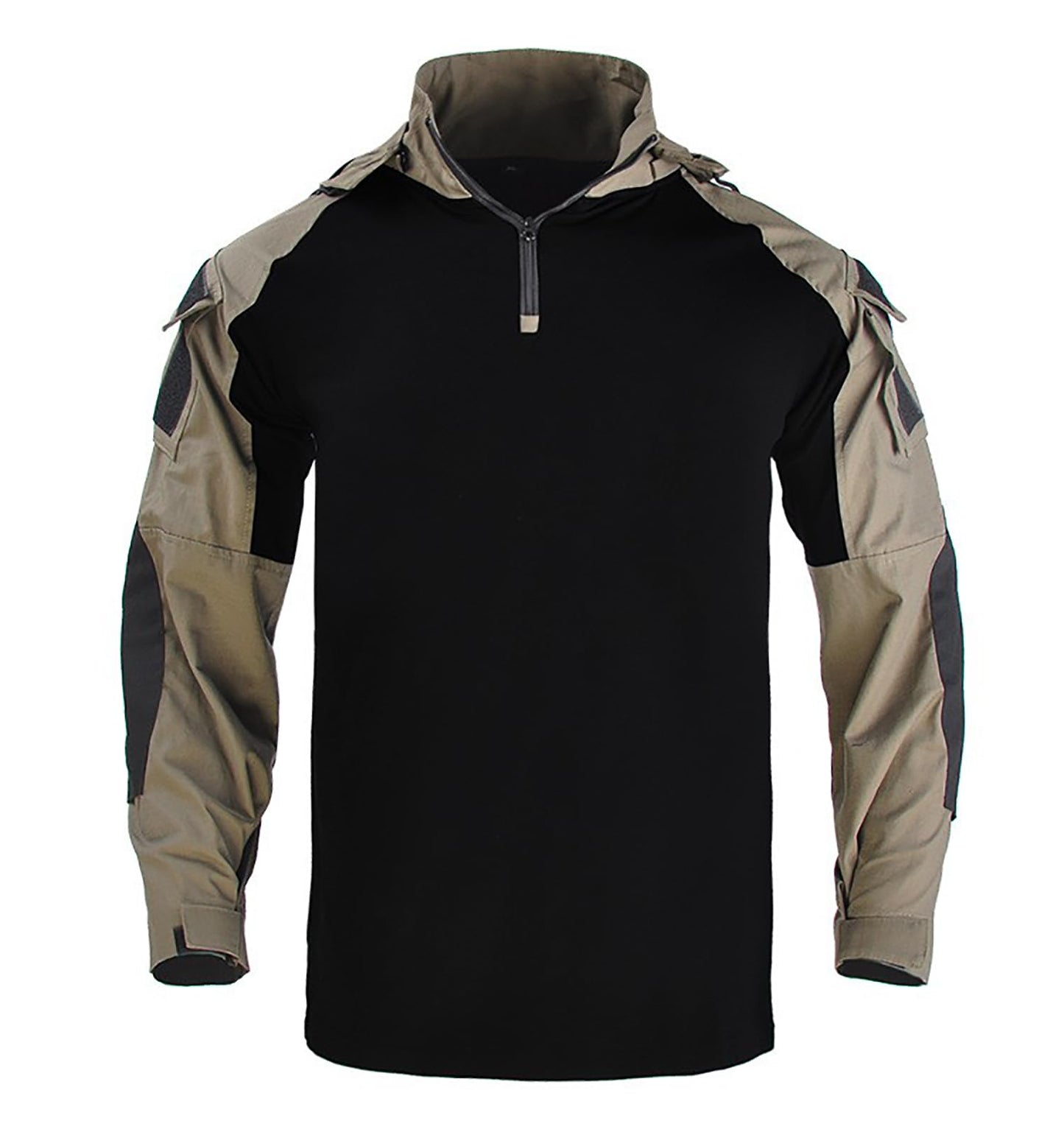 TACTICS ARMOR Tactical Shirt Men's Combat Shirt Tactical Military Camo Long Sleeve Suitable for Airsoft Paintball with Elbow Pads and Pockets