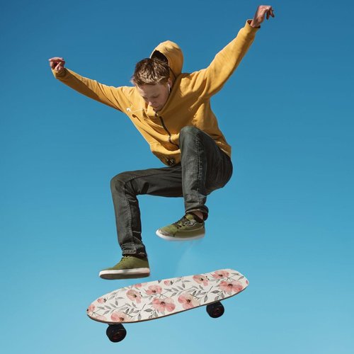 Bolaz Skateboard Grip Tape Sheet Design Deck Longboard Griptape Pastel Pink Flower Non Slip Tape Waterproof Sandpaper Scooter 33" x 9"