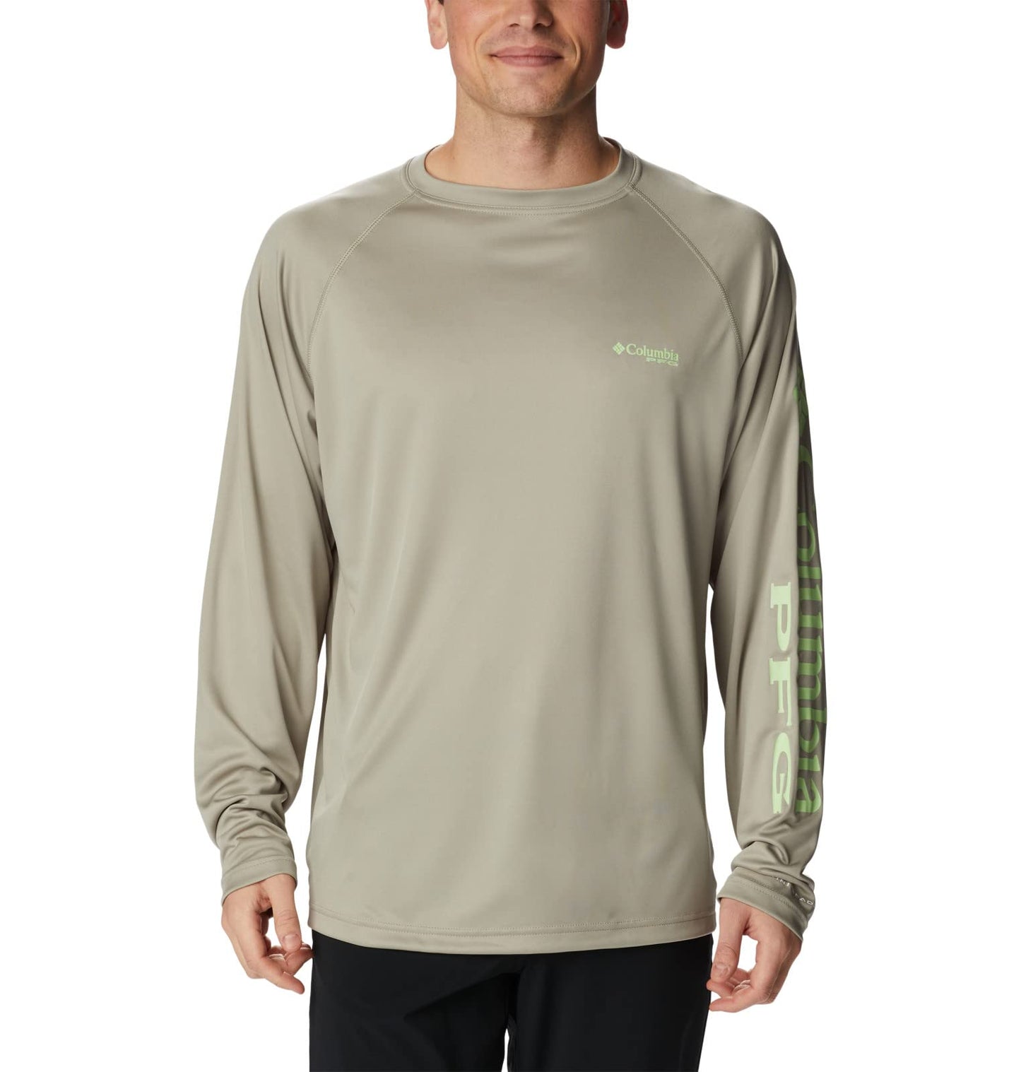 Columbia Men's Terminal Tackle Long Sleeve Shirt, Safari/Key West Logo, 5X Big
