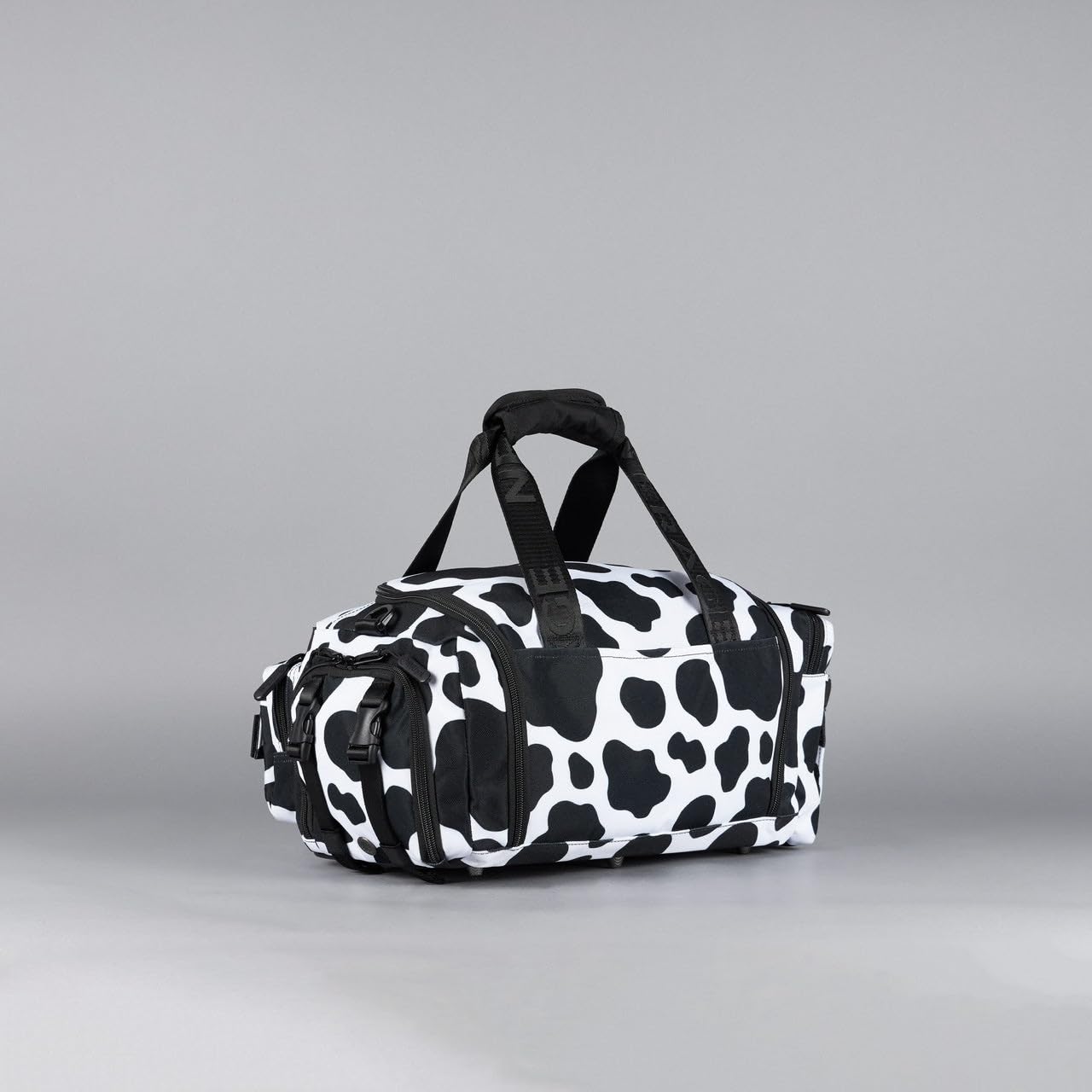 WOLFpak 20L Mini Gym Duffle Bag with Shoe Compartment (Black & White Cow)