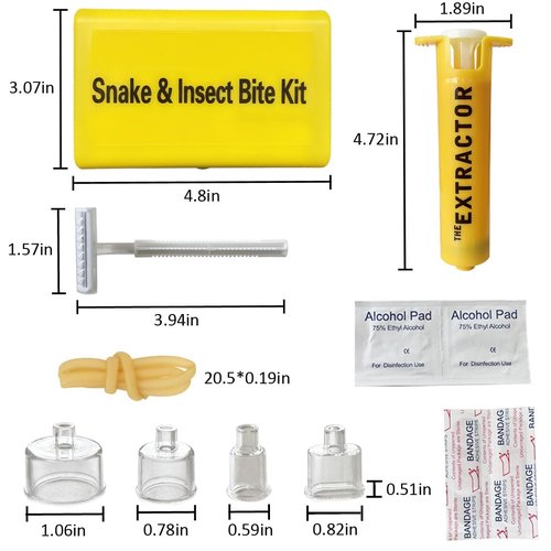 Snake Bite Kit for Humans, Bee Sting Kit, Venom Extractor Suction Pump Tool, Bite and Sting First Aid for Hiking, Safety Fast Emergency for Hiking Backpacking and Camping