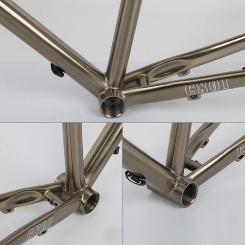 BSFHQS Bike Frame Road Bike Frameset 700C Disc Brake Frame 44cm 47cm 50cm 53cm 56cm Cr-mo Steel Bike Frame Quick Release Frame 100/135QR BSA BB68mm(Brushed Silver,53cm)