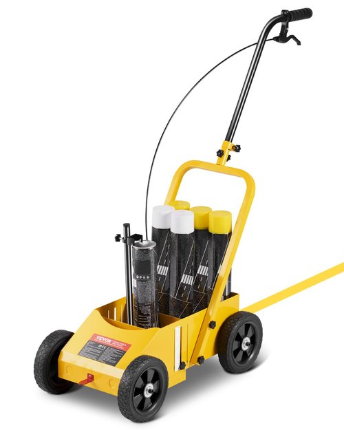 VEVOR Striping Line Marking Machine, Heavy Duty Parking Lot Striping Machine with Adjustable Width, Compatible with Professional Inverted Striping Spray Paint, for Roads, Sports Field, Yellow