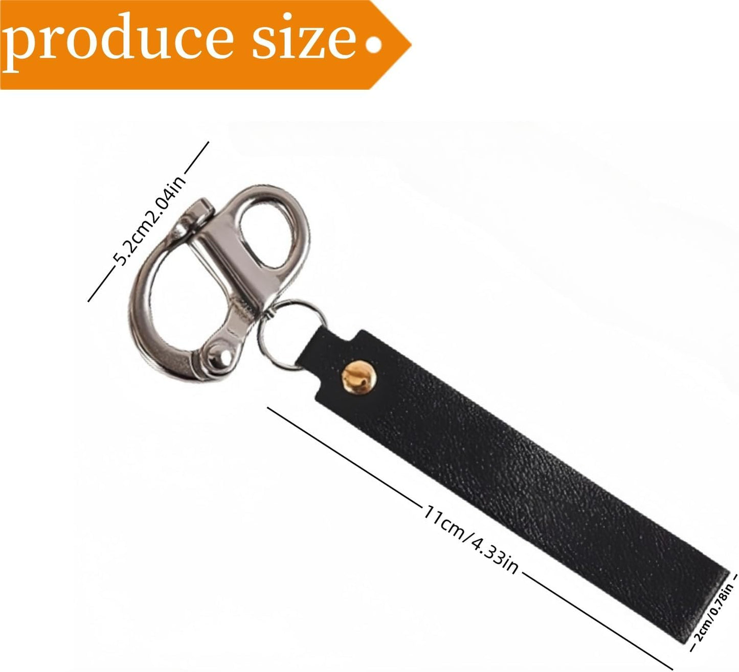 2 Pack Quick Release Clip Shackle,Firefighter Accessories,Marine Grade 316 Stainless Steel Shackle for Rigging with Leather Handle (Black)