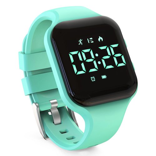 synwee Kids Digital Pedometer Watch, Waterproof, Sports Fitness Tracker,Vibrating Alarm Clock/Calendar, Great Gift for Children Teens Girl Boy(Green)
