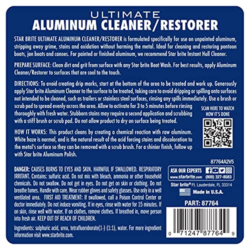 Ultimate Aluminum Cleaner & Restorer 64 Fl Oz with Sprayer for Boats & Metal Surfaces