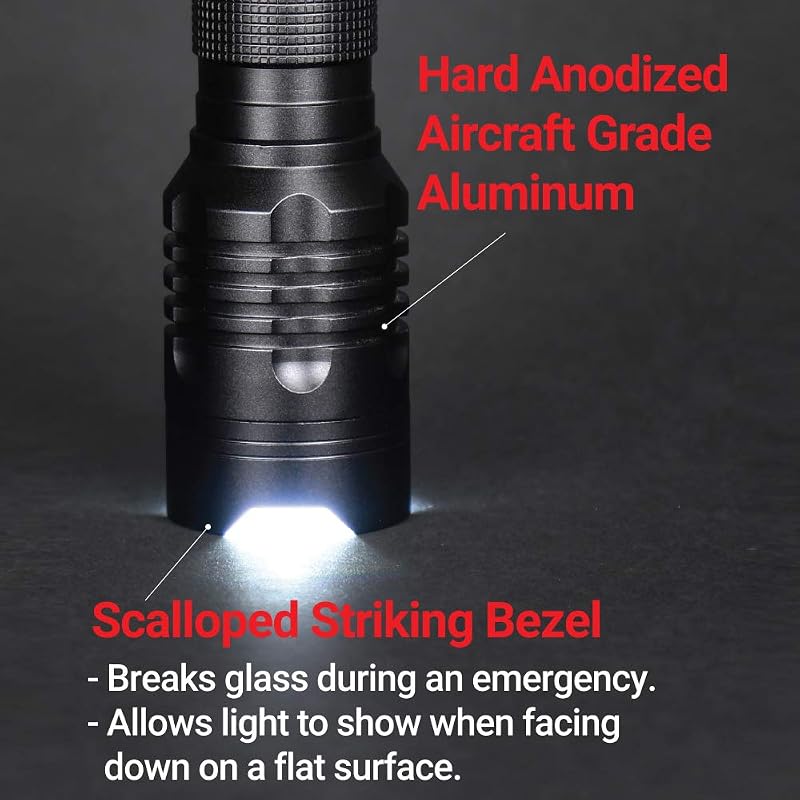 Feit Electric 1000 Lumen LED Tactical Flashlight - Aluminum, Zoomable, 8.1in, 3-C Batteries Included