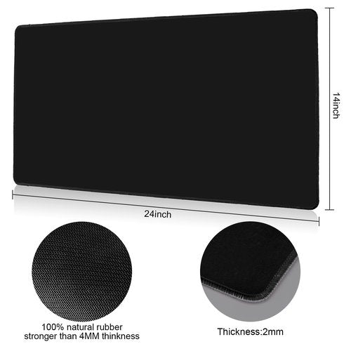 Biouai MTG Playmat for TCG Card Playing Game - 2Pcs Black Stitched Play Mat with Tube for Cards Gameplay, MTG, Yugioh, Magic The Gathering (24 x 14 inch)