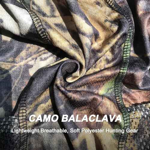 Camo Balaclava Mesh Face Mask - Lightweight Turkey Hunting Face Cover for Men & Women - Hunting, Fishing, Skiing