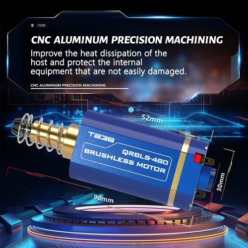 T238-QRBLS480 Airsoft Brushless Motor High Thermal Efficiency High Torque & Speed AEG Brushless Motor for Airsoft
