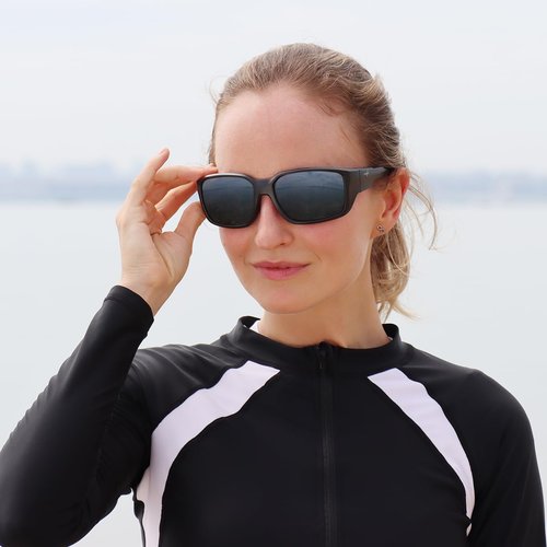 INFI Fishing Sunglasses Men Women Polarized Polycarbonate Lens Safety Protection Black Glasses Driving Golf Running Sports (Matte Black/Smoke Lens)