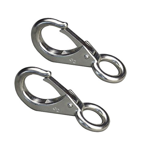 Fixed Spring Snap Leash Hook, Stainless Steel 316 Mini Fixed Snap Shackle,Quick Release Shackles with Fixed Round Ring Marine Boat Rigging Hardware (Optional: 53mm, 2)