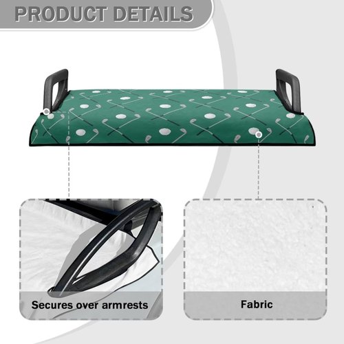 Suobstales Green Golf Pattern Golf Cart Seat Covers, Golf Cart Seat Towel/Blanket, Easy Install and Clean, Protect Your Golf Car Seat and Suitable for All Seasons