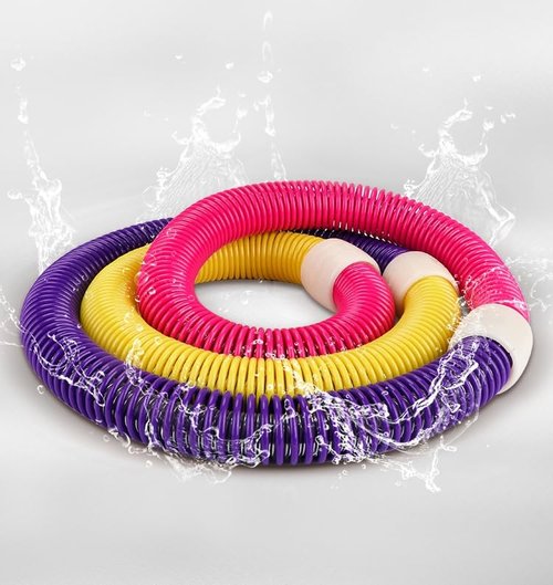 TJHNMNC Weighted Soft Spring Hula Hoop for Adults – 3.5lb Foldable Fitness Hoop, Waist-Friendly Design, Portable Slimming Exercise Equipment for Home and Travel (Yellow)