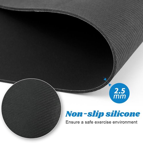PUXING Ellipse Machine Mat Non-Slip Workout Mat for Ellipse Leg Exerciser Exercise Mats for Under Desk Ellipticals(Color:Black)