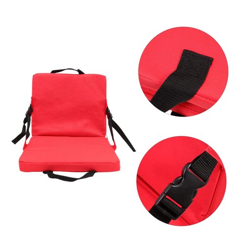Totority Portable Cushion Back Support Stadium Seat Lightweight Comfortable Outdoor Chair Pad for Sports Camping and Picnics