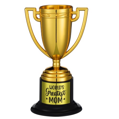 VioraWhite Mothers Day Birthday Gifts for Mom from Husband Daughter Son World's Greatest Mom Trophy Small Funny Gold Trophy Cup Best Mama Ever Gift for Mother's Day Birthday Appreciation Award Present