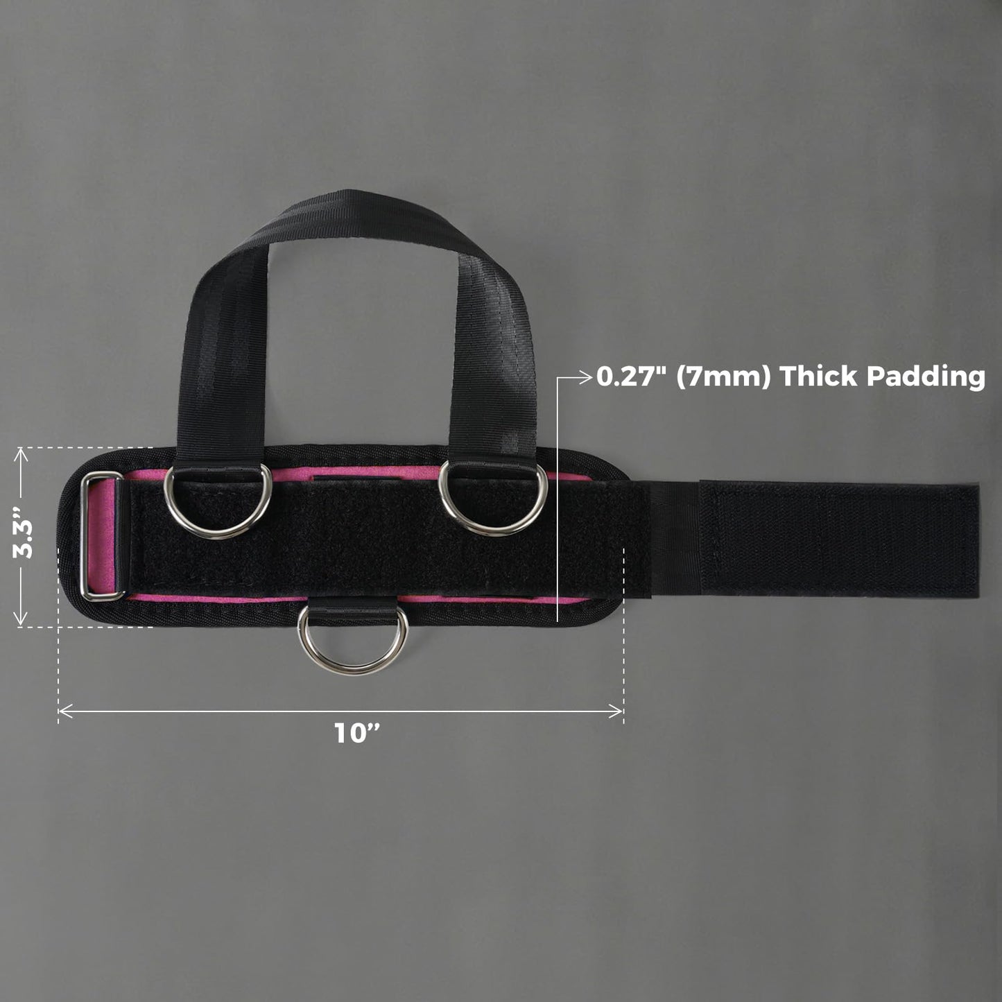 RitFit Padded Ankle Straps with 3 D-Rings for Cable Machine Workouts